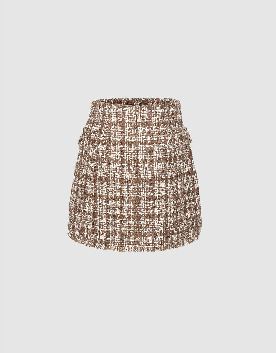 Tweed Mini A-Line Skirt – Urban Revivo