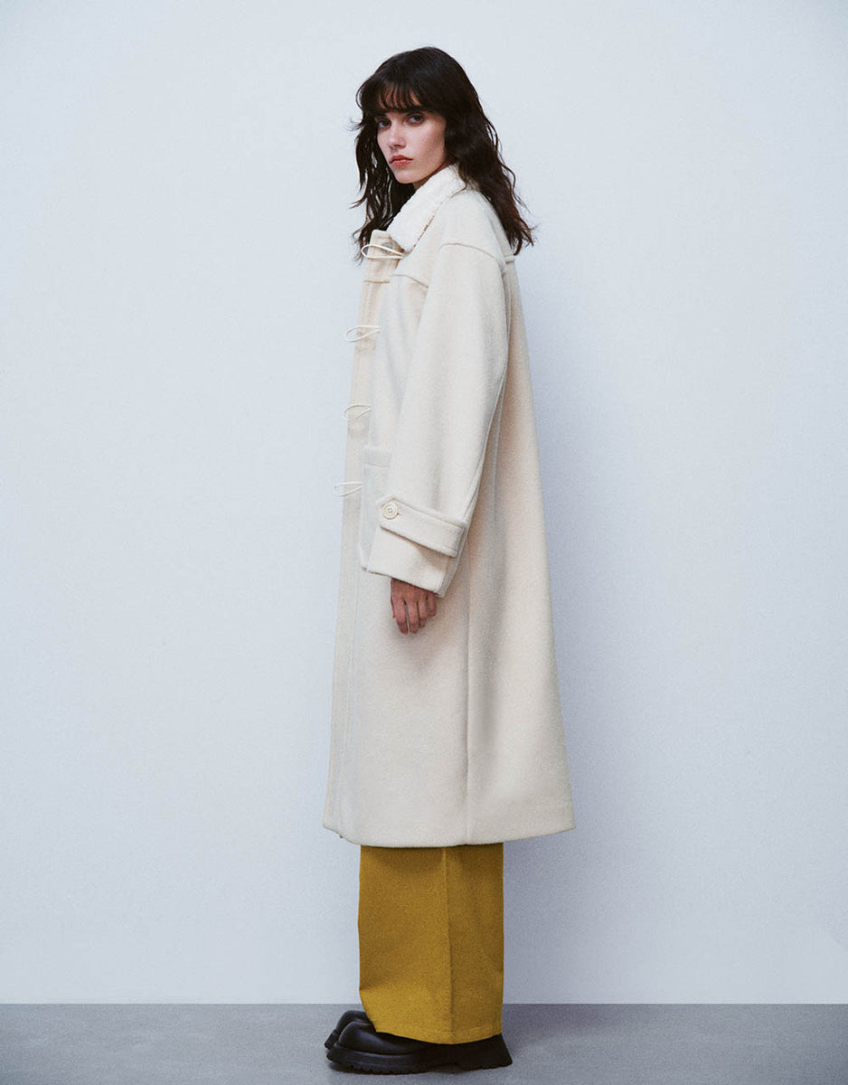 Loose Long Coat With Furry Collar – Urban Revivo