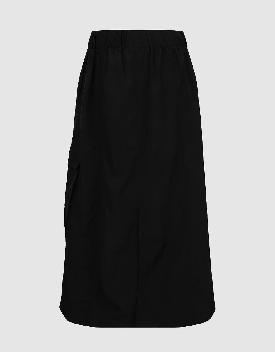 Elastic Waist Midi A-Line Skirt – Urban Revivo