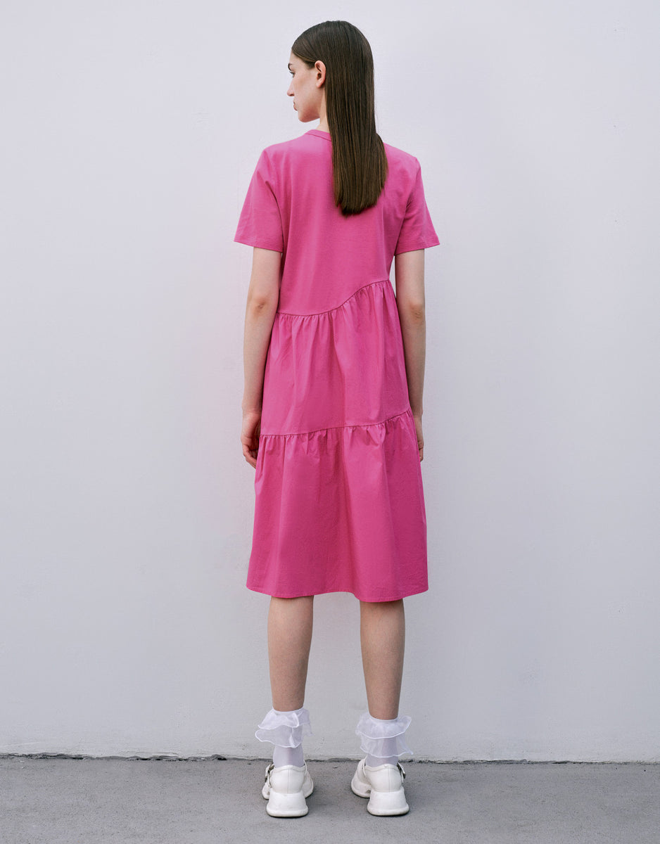Urban Revivo cinch waist mini shirt dress in pink