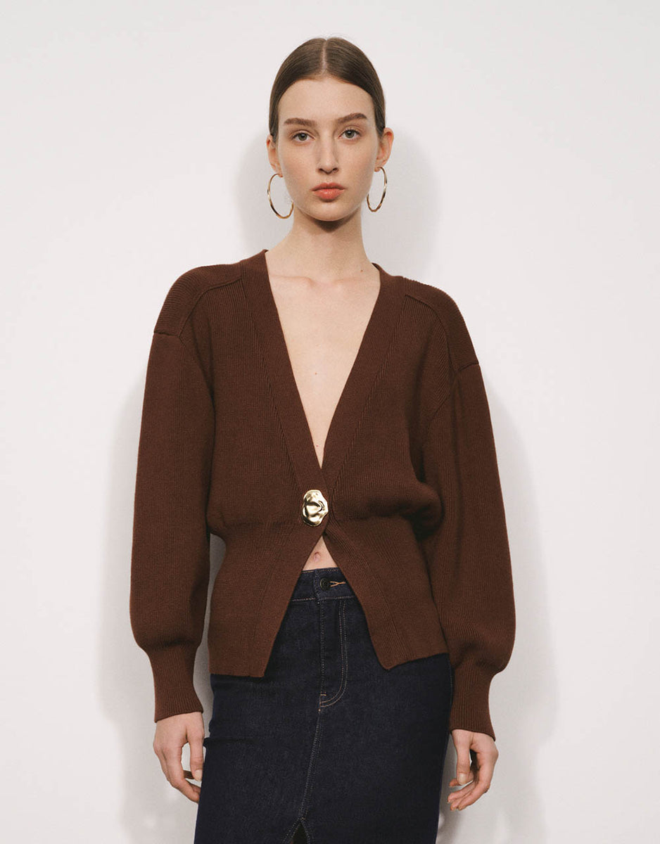 Leaf Shape Button Knitted Cardigan – Urban Revivo