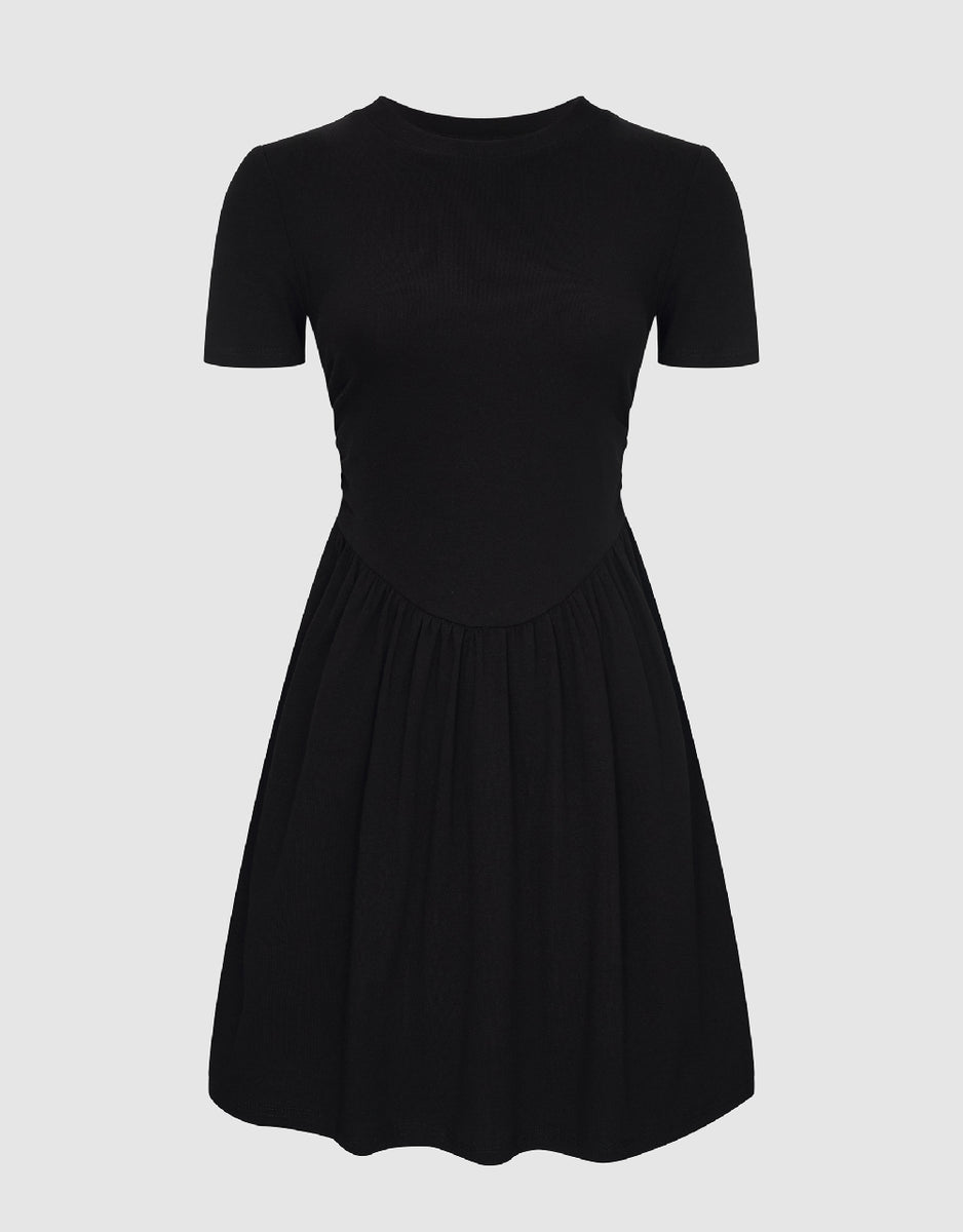 Crew Neck Skater Dress – Urban Revivo