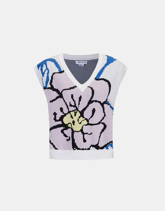 Être Cécile Etre Cecile Swirl Knitted Football Jersey-Navy/Clear Water Blue  (Knitwear,Tops)