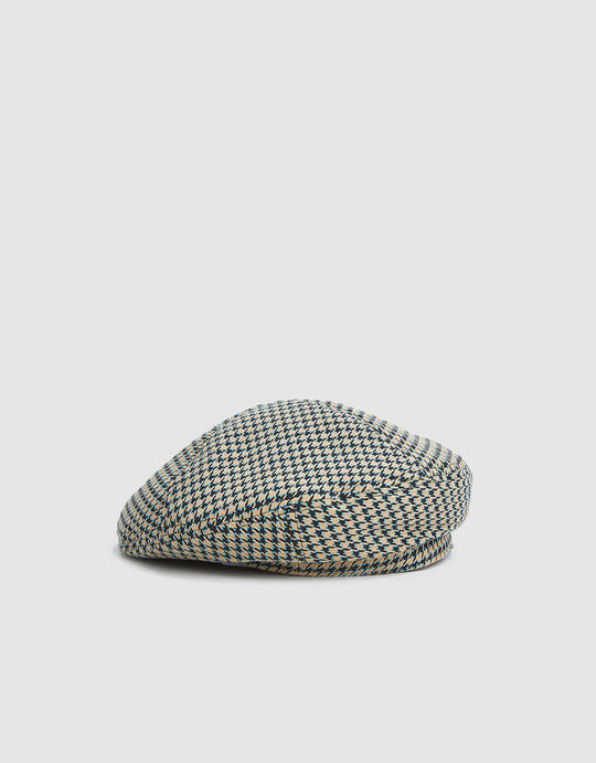 Fido, True & Light Brown Houndstooth Flat Cap, In stock!