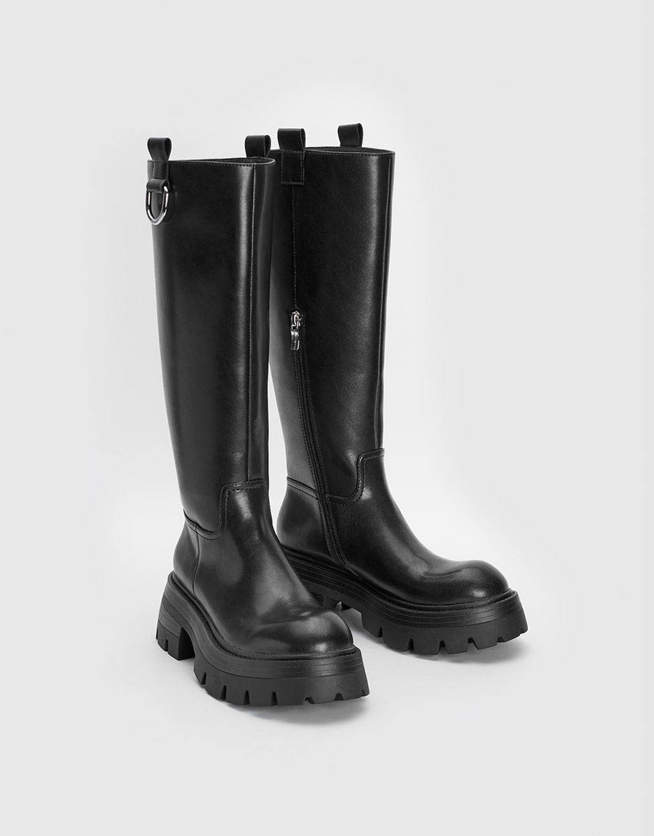 Platform Faux Leather Boots – Urban Revivo