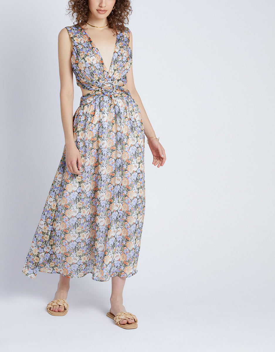 Floral Cut Out Sleeveless Maxi Dress – Urban Revivo