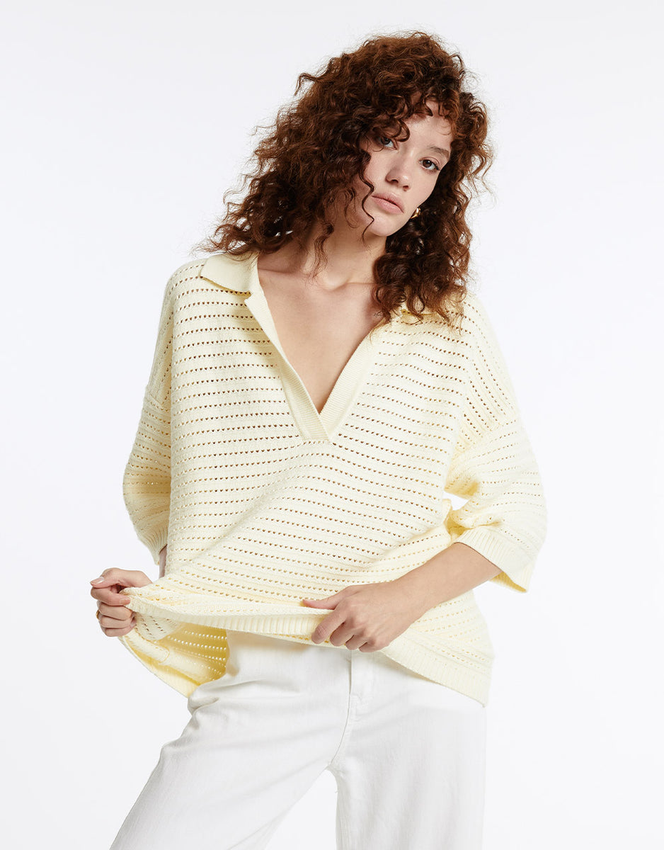 Pointelle Knitted Top – Urban Revivo