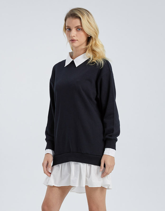 Faux Sweater Shirt Dress