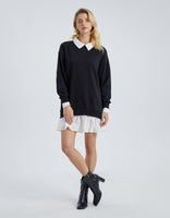 Faux Sweater Shirt Dress