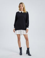 Faux Sweater Shirt Dress