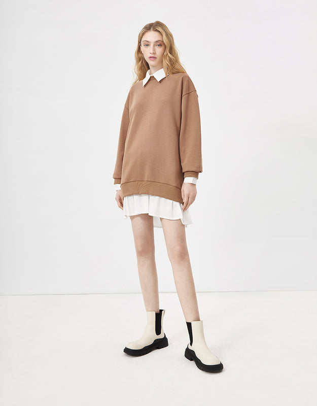 Faux Sweater Shirt Dress