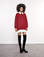 Faux Sweater Shirt Dress