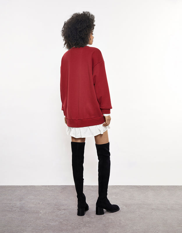 Faux Sweater Shirt Dress