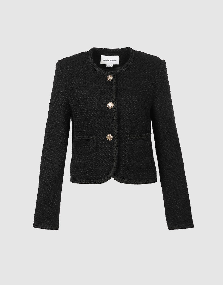 Tweed Jacket | Buttoned Chanel Style Jacket for Women Casual Work ...