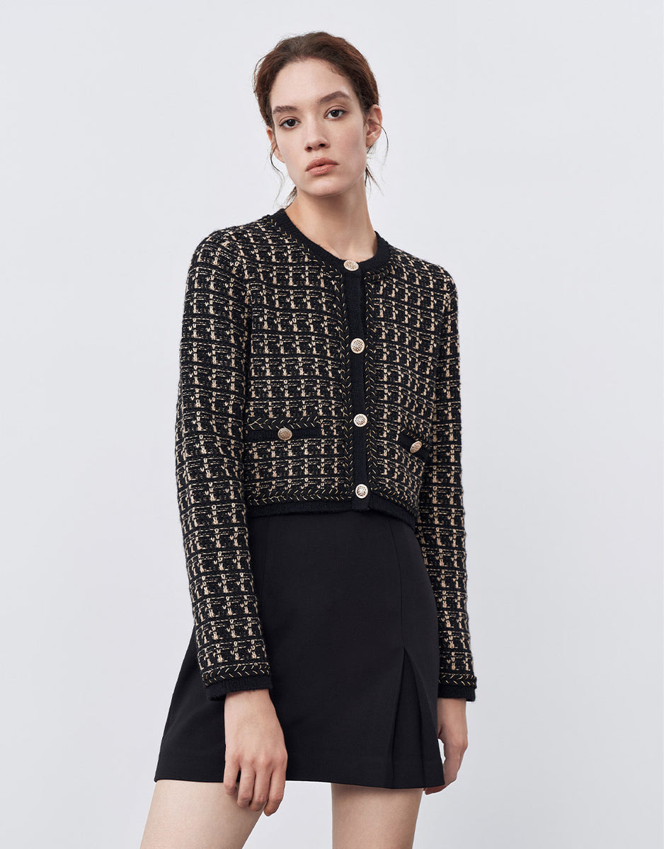 Plaid Tweed Jacket – Urban Revivo