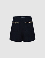 Shorts mit Bouclé-Paillettendetail