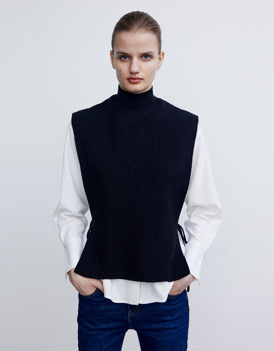 yievot Women's Solid Color Cross Knitted Wool Casual Bra Vest Tops